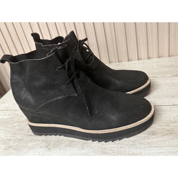 EILEEN FISHER Capa Wedge Chukka Boot In Black Sz 8 Brand New - Picture 11 of 14